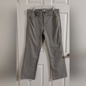 Jones & Co High Rise Straight Leg Twill Jeans Neutral Stone Grey Classic Core 16